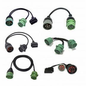 OEM obd2 j1939 connectors cable deutsch 9pin j1939 male connector 16pin to 3pin heavy truck isuzu thinkdiag extension cable