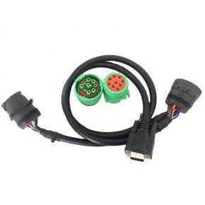 9 Pin DT Connector to OBD2 Truck Diagnostic Y-Cable Adapter OBDII 16Pin SAE J1939  cable