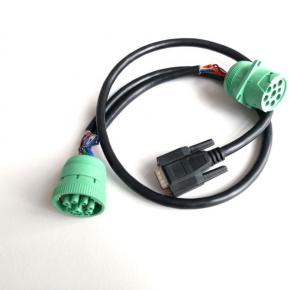 DB15 Male Cable J1939 Male to Female 9 Pin Deutsch Round Green Connector DT Wiring Harness