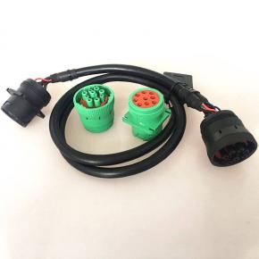 J1939 Type2 Type to J1939 Type2 Adapter Male to Female 9 Pin Black Connector to Green Truck Cable Diagnostic Cable GPS Trackers wiring