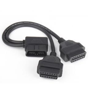 L-type OBD2 one-part-two extension cable elbow 90 degrees one-two-connection adapter cable 16-pin 16-core 0.3m