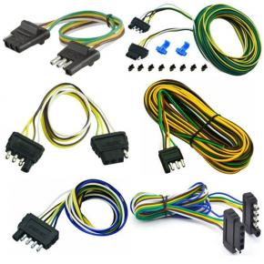 American Trailer Wiring Harness Male Female Pair Plug Wiring Harness Car Tail Light Power Cord 4 Holes SAE Adaptor Trailer Wire